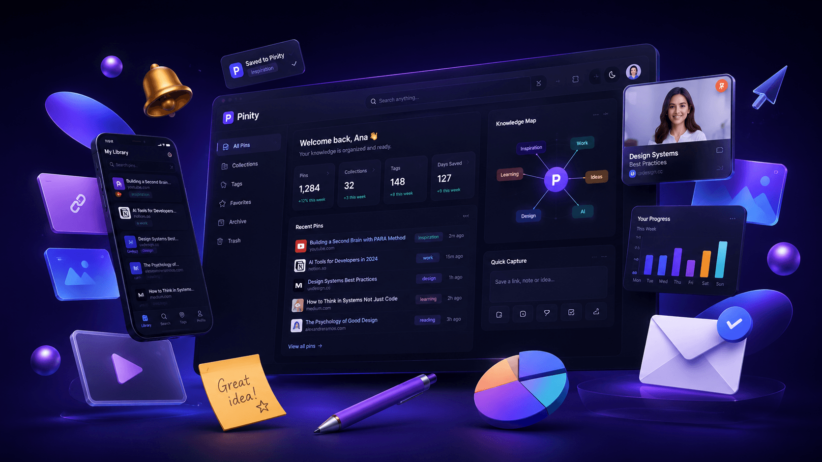 Pinity dashboard preview
